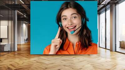 Customer Service Agent Smiling Wall mural