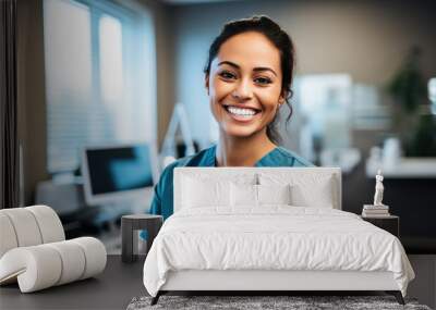 Portrait of a nurse in a hospital Wall mural