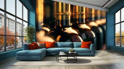 Rows of Aged Wine Bottles Wall mural