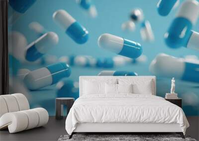 The Blue and White Capsules Wall mural