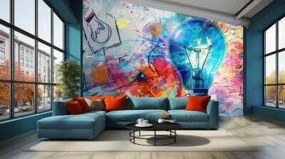 The Bright Creative Light Bulb Wall mural