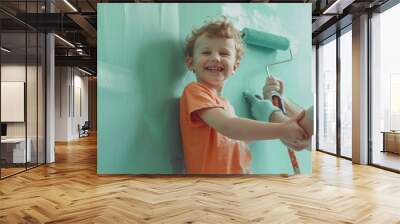 The child painting wall Wall mural