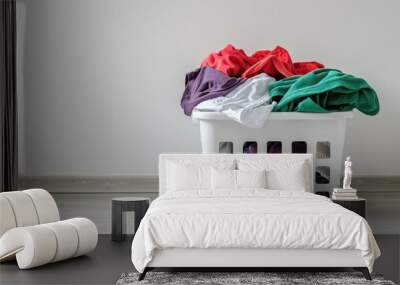 The laundry basket of clothes Wall mural