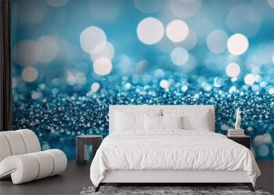 The Shimmering Blue Glitter Surface Wall mural