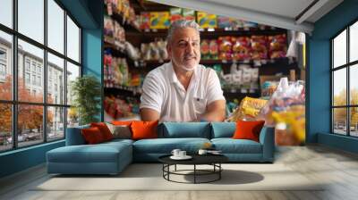 The Shopkeeper in Grocery Store Wall mural