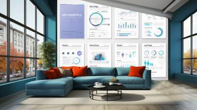 Big collection of infographic business brochures and graphics Wall mural