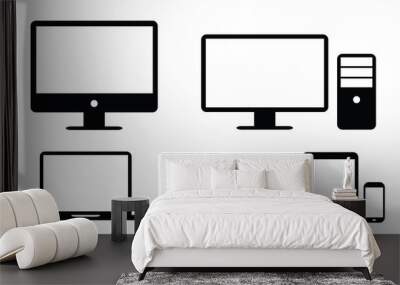 black flat ui design element icon vector eps10 Wall mural