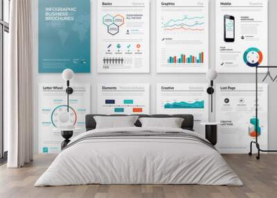 Infographic corporate brochures for business data visualization Wall mural