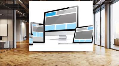 Responsive web design in electronic devices vector eps10 Wall mural