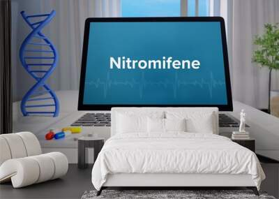 Nitromifene – Medicine/health. Computer in the office with term on the screen. Science/healthcare Wall mural