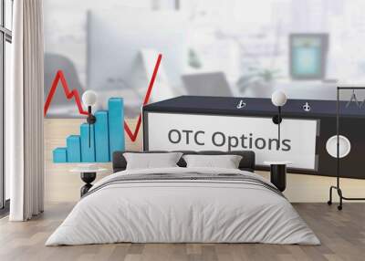 OTC Options – Finance/Economy. Folder on desk with label beside diagrams. Business/statistics. 3d rendering Wall mural