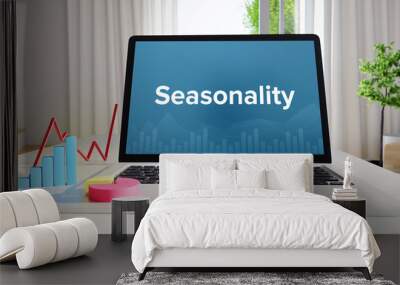 Seasonality – Statistics/Business. Laptop in the office with term on the Screen. Finance/Economy. Wall mural