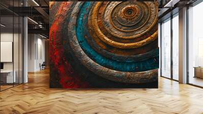 abstract background with circles. AI generative. Wall mural