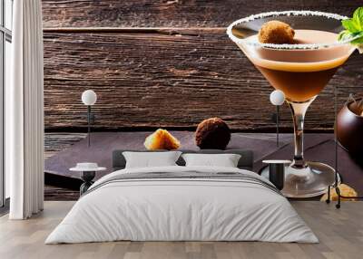 Chocolate Truffle Martini Cocktail Wall mural