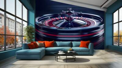 Close-up of a Roulette Wheel. AI generative. Wall mural