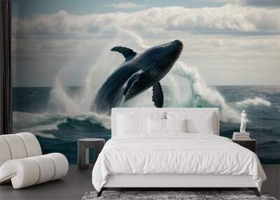 dolphin jumping out of water Wall mural