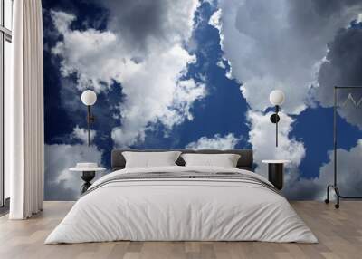 blue sky with white clouds Wall mural