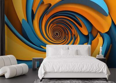 11. Vibrant, swirling curves creating a hypnotic 3D pattern against an empty backdrop Wall mural