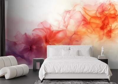 2. Amidst the transparency of the digital realm, delicate watercolor brush strokes dance with grace and elegance, forming intricate patterns of color that evoke a sense of artistic wonder. Wall mural