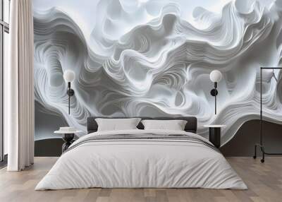 2. Overlapping translucent paper cutouts forming a fluid, textured 3D pattern with intricate shadows Wall mural