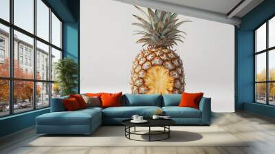 25. **A 3D render of a rotting pineapple, showing brown spots and a mushy texture, against a pristine white backdrop Wall mural