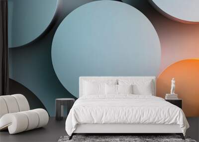 42. Abstract 3D geometric design with a smooth ceramic circle backdrop Wall mural