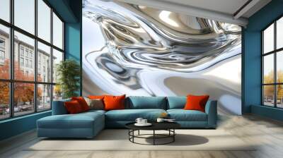 60. Smooth, reflective stainless steel surface Wall mural