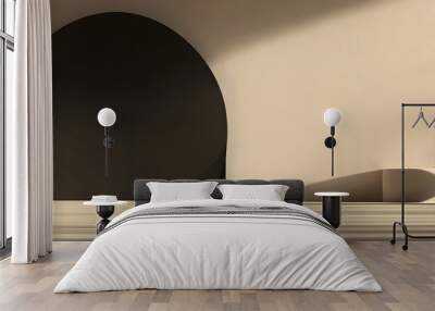 64. Abstract 3D composition with geometric figures and a smooth ceramic circle background Wall mural