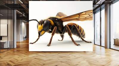 68. A realistic 3D render of a large hornet with detailed body patterns, isolated on a pristine white background Wall mural