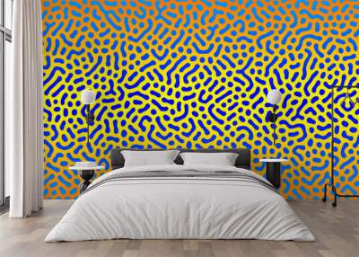 Abstract Turing organic wallpaper with background. Turing reaction diffusion monochrome seamless pattern with chaotic motion. Natural seamless line pattern. Linear design with biological shapes. Wall mural