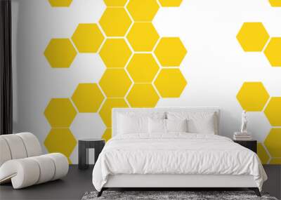 Abstract white background with hexagon and hexagonal background. Luxury white pattern with hexagons. abstract 3d hexagonal background with shadow. 3D futuristic abstract honeycomb mosaic background. Wall mural