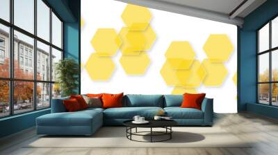 Abstract white background with hexagon and hexagonal background. Luxury white pattern with hexagons. abstract 3d hexagonal background with shadow. 3D futuristic abstract honeycomb mosaic background. Wall mural