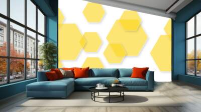 Abstract white background with hexagon and hexagonal background. Luxury white pattern with hexagons. abstract 3d hexagonal background with shadow. 3D futuristic abstract honeycomb mosaic background. Wall mural