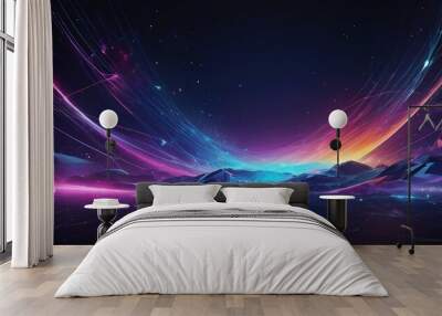 Luminous Digital Wonderland Cascading Streams of Light and Interlocking Circuit Forms
 Wall mural