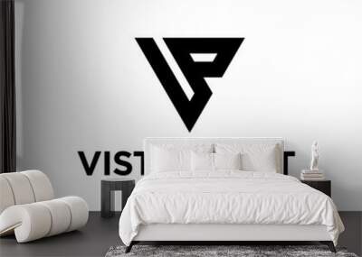 Creative Illustration modern letter V,P sign geometric logo design template Wall mural