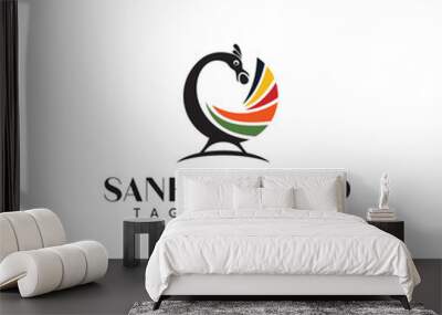 sankofa bird logo design Wall mural