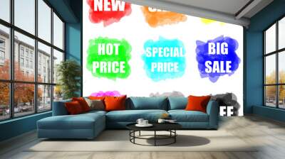 set of vector colorful paint splat for commerce Wall mural