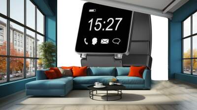 Smartwatch Digital Clock on White Wall mural