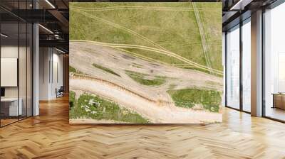 aerial view of dirt racetrack for off road vehicles. scenic countryside landscape Wall mural