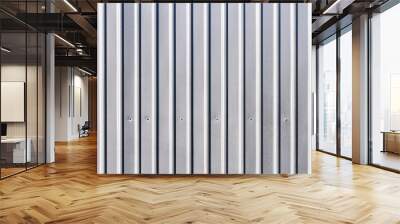 corrugated grey fence steel siding background Wall mural