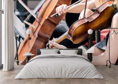 musicians play classical music in orchestra Wall mural