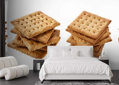 Set of a Graham crackers isolated  on a transparent background Wall mural