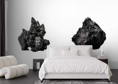 set of black rock on white background transparent background Wall mural