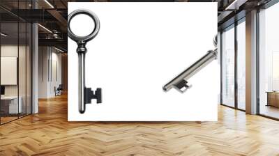  set of  A fashionable lock key, displayed , showcasing the craftsmanship and durability of the design, A Showcase of Timeless Craftsmanship and Enduring Design, on a transparent backgrounds Wall mural