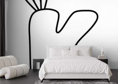 Carrot Alphabet K Outline Wall mural