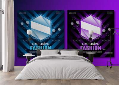 exclusive fashion social media post template Wall mural