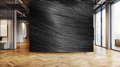 Black or brunette shiny hair texture background Wall mural