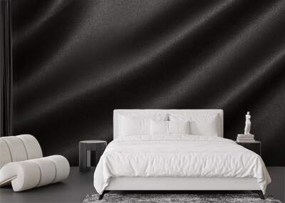 Black shiny fabric texture background Wall mural