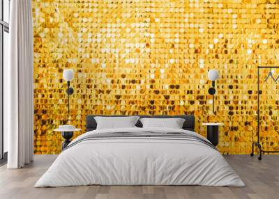 Large size golden sequins texture festive background Wall mural