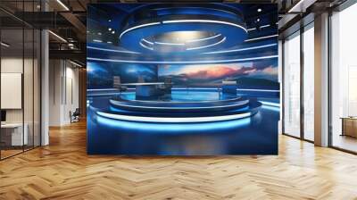 news channel empty room Wall mural